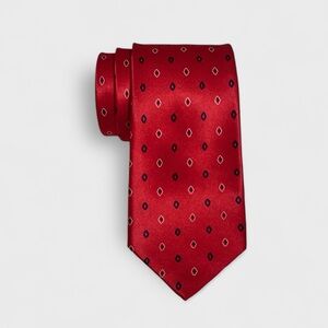 Vintage 80’s Pierre Balmain Micro Pattern Silk Ie in Red